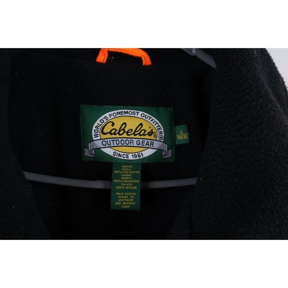 Vintage Cabelas Large Spell Out Soft Cloth Hunting Bomber Jacket Blaze Orange - Picture 5 of 14